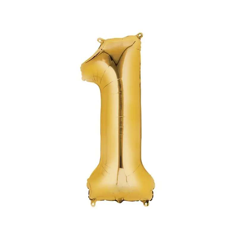 [51128] Folienballon Gold - Zahl 1 - Grösse 86 cm