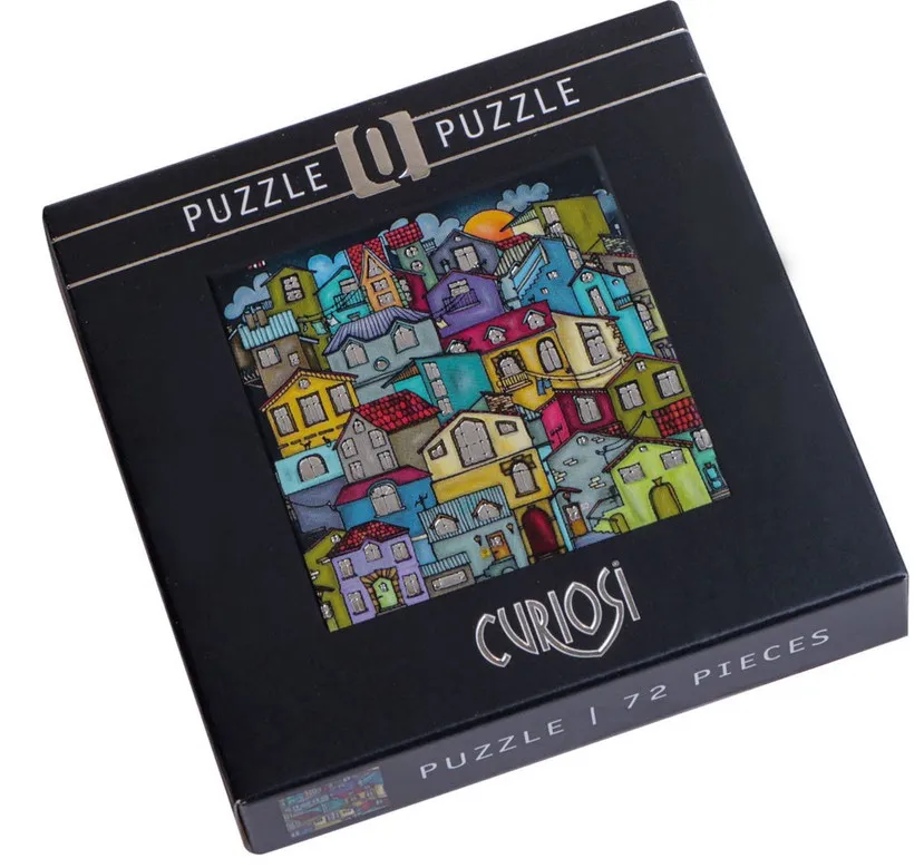 [60047] Curiosi Q Puzzle - Silber 4 - Kunterbunte Stadt mit Silberfenstern
